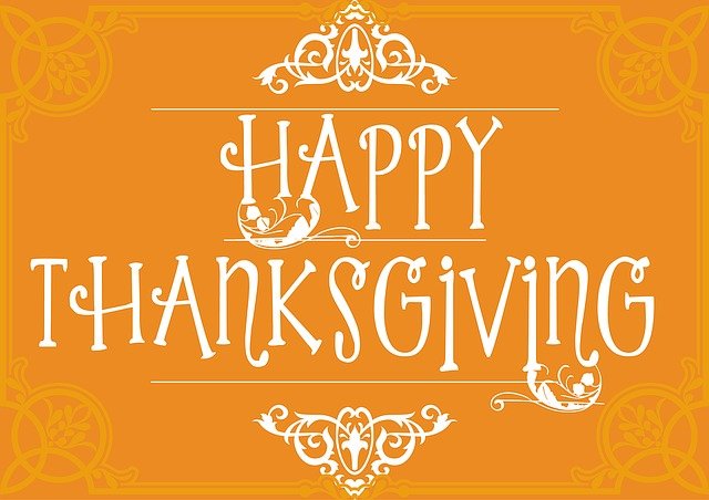 Happy Thanksgiving sign. Source: pixabay.com